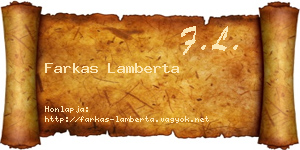 Farkas Lamberta névjegykártya